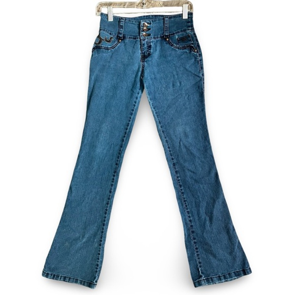 Tiki Jeans Embellished‎ Pockets Bootcut Denim Jeans Size 3